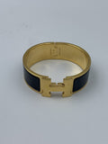 Hermes Clic H Black Enamel Gold-Plated Bracelet PM - view 1 - item 0089017