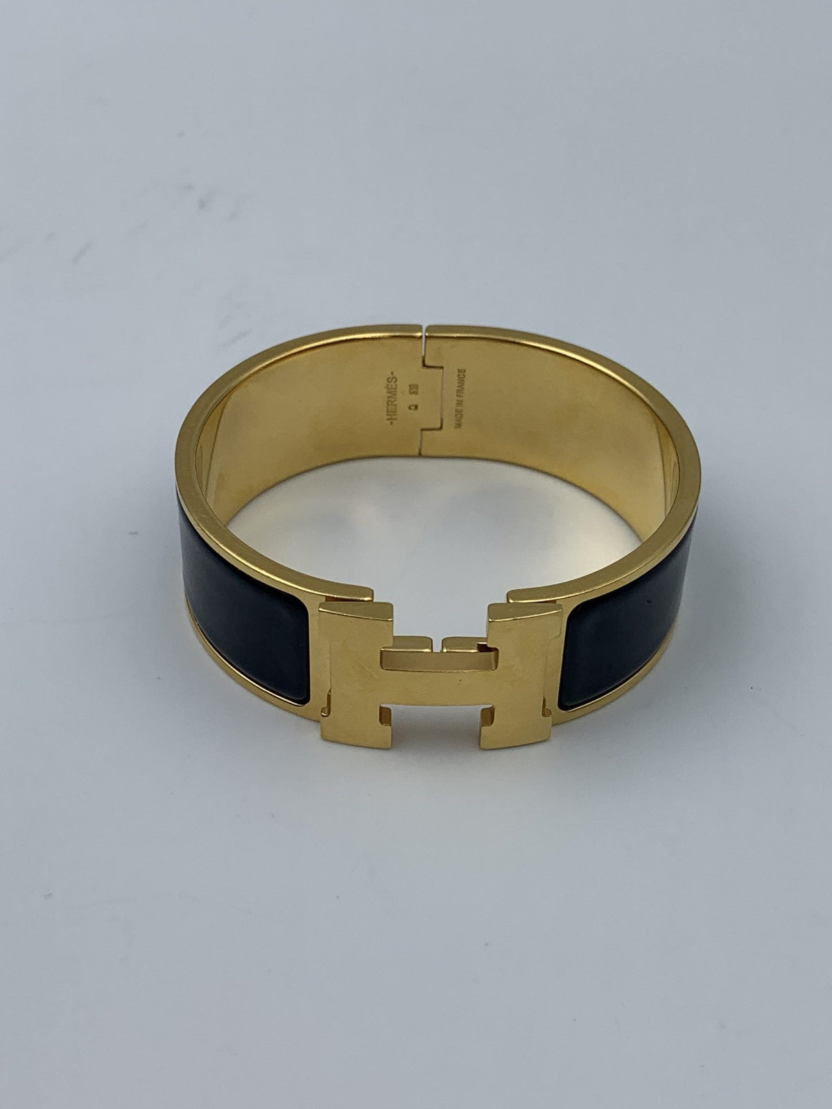 Hermes Clic H Black Enamel Gold-Plated Bracelet PM - view 1 - item 0089017
