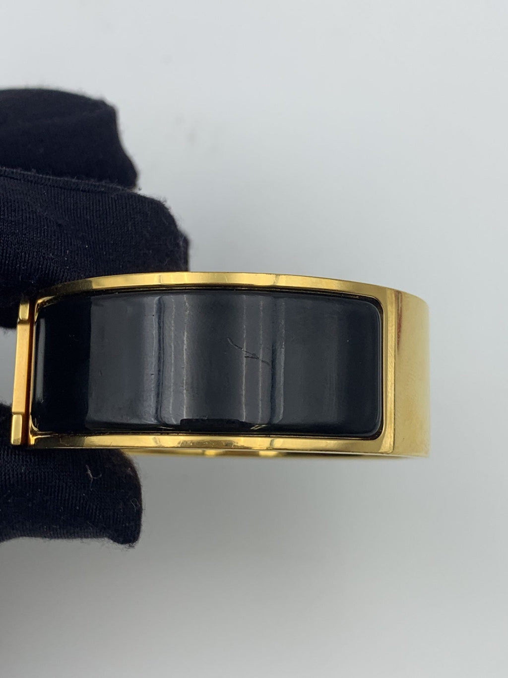 Hermes Clic H Black Enamel Gold-Plated Bracelet PM - view 3 - item 0089017