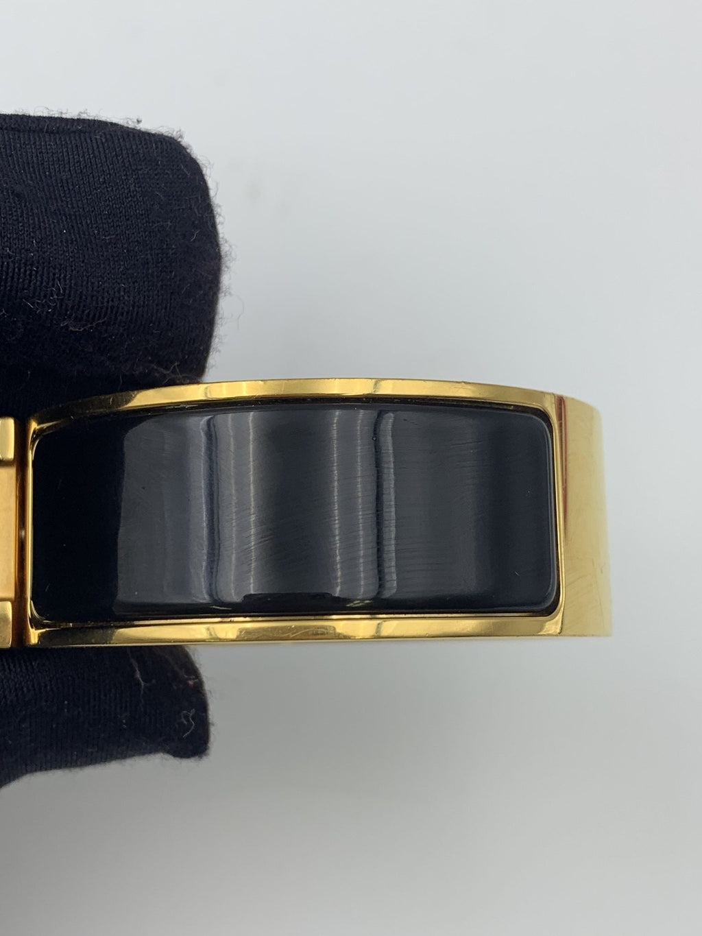 Hermes Clic H Black Enamel Gold-Plated Bracelet PM - view 4 - item 0089017