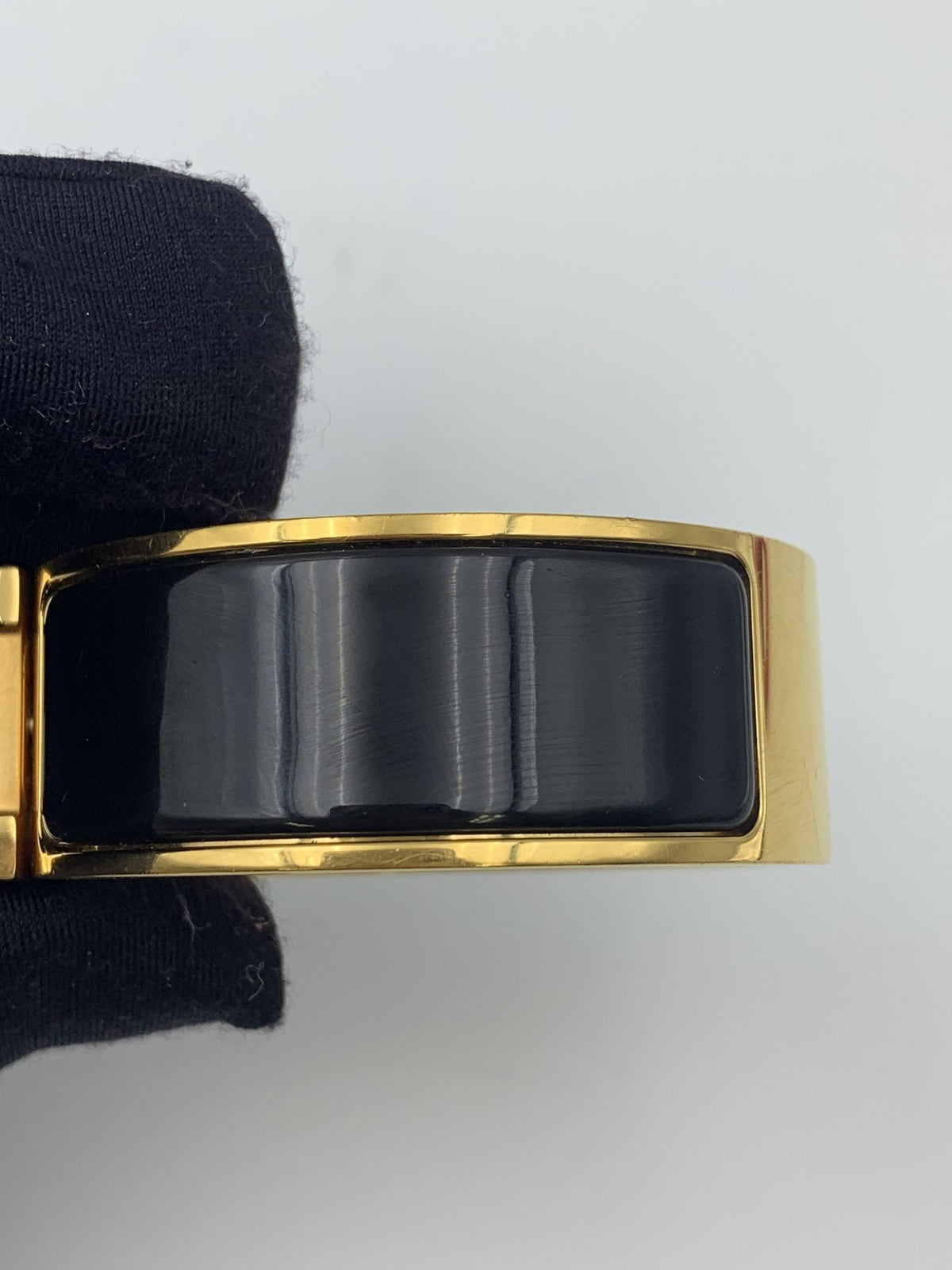 Hermes Clic H Black Enamel Gold-Plated Bracelet PM - view 4 - item 0089017