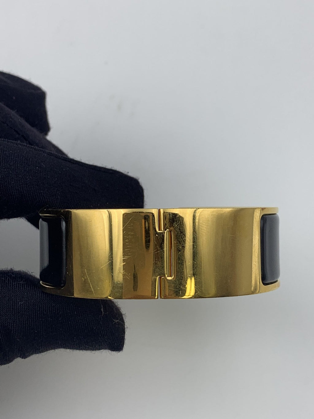 Hermes Clic H Black Enamel Gold-Plated Bracelet PM - view 5 - item 0089017