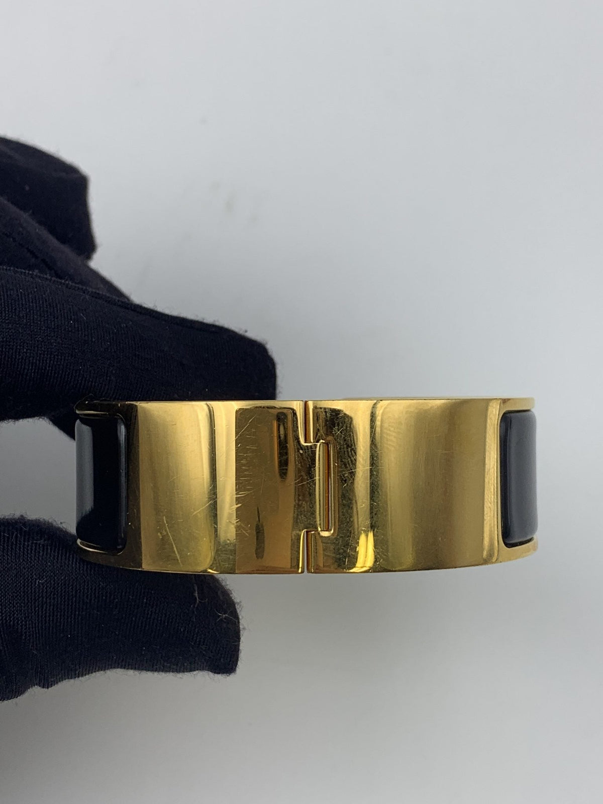 Hermes Clic H Black Enamel Gold-Plated Bracelet PM - view 5 - item 0089017