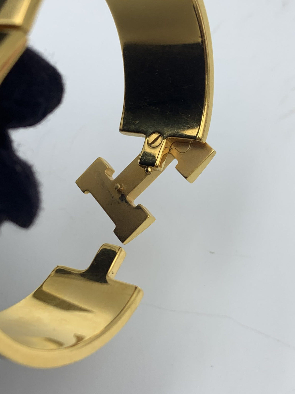 Hermes Clic H Black Enamel Gold-Plated Bracelet PM - view 6 - item 0089017