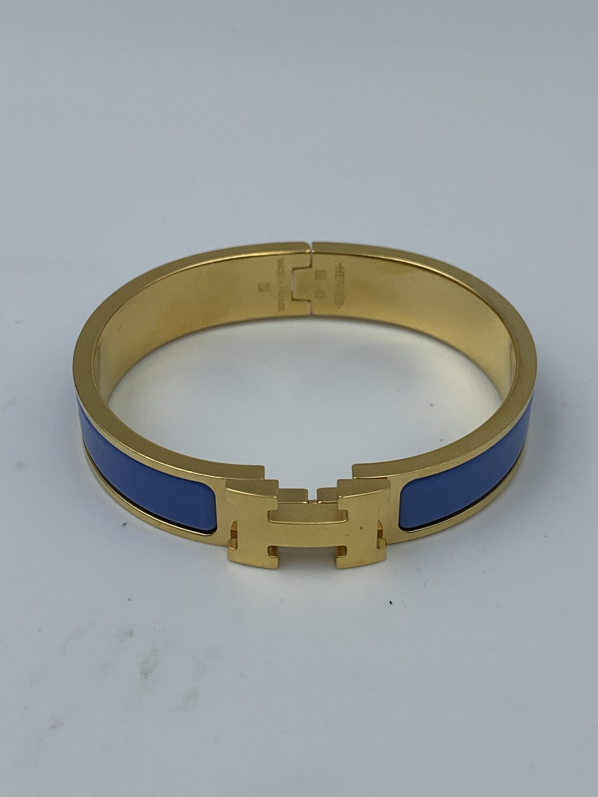 Hermes Clic H Blue Enamel Gold-Plated Bracelet PM - view 1 - item 0089012