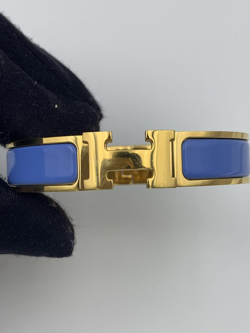 Hermes Clic H Blue Enamel Gold-Plated Bracelet PM - view 2 - item 0089012