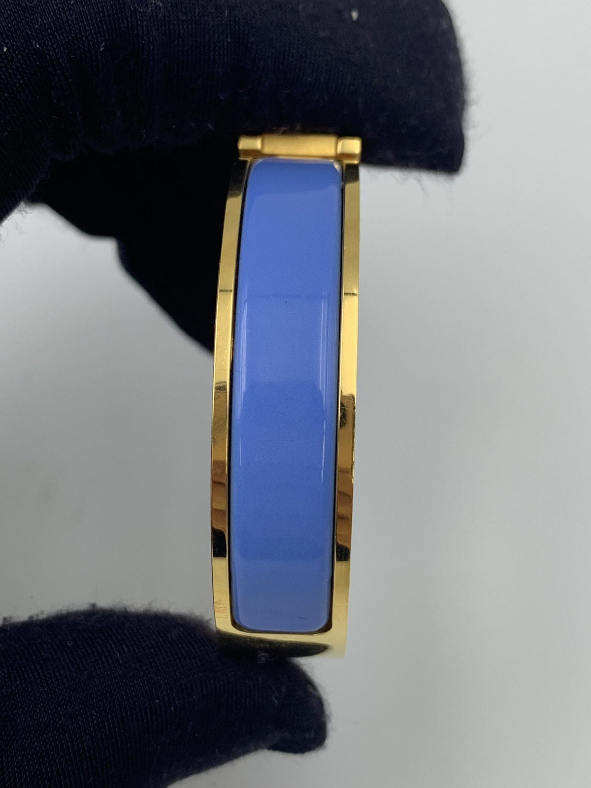 Hermes Clic H Blue Enamel Gold-Plated Bracelet PM - view 3 - item 0089012