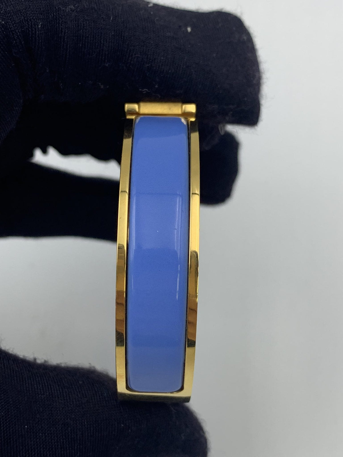 Hermes Clic H Blue Enamel Gold-Plated Bracelet PM - view 4 - item 0089012