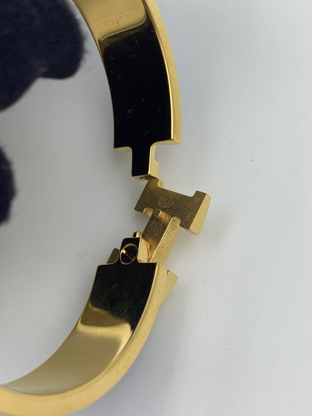 Hermes Clic H Blue Enamel Gold-Plated Bracelet PM - view 5 - item 0089012