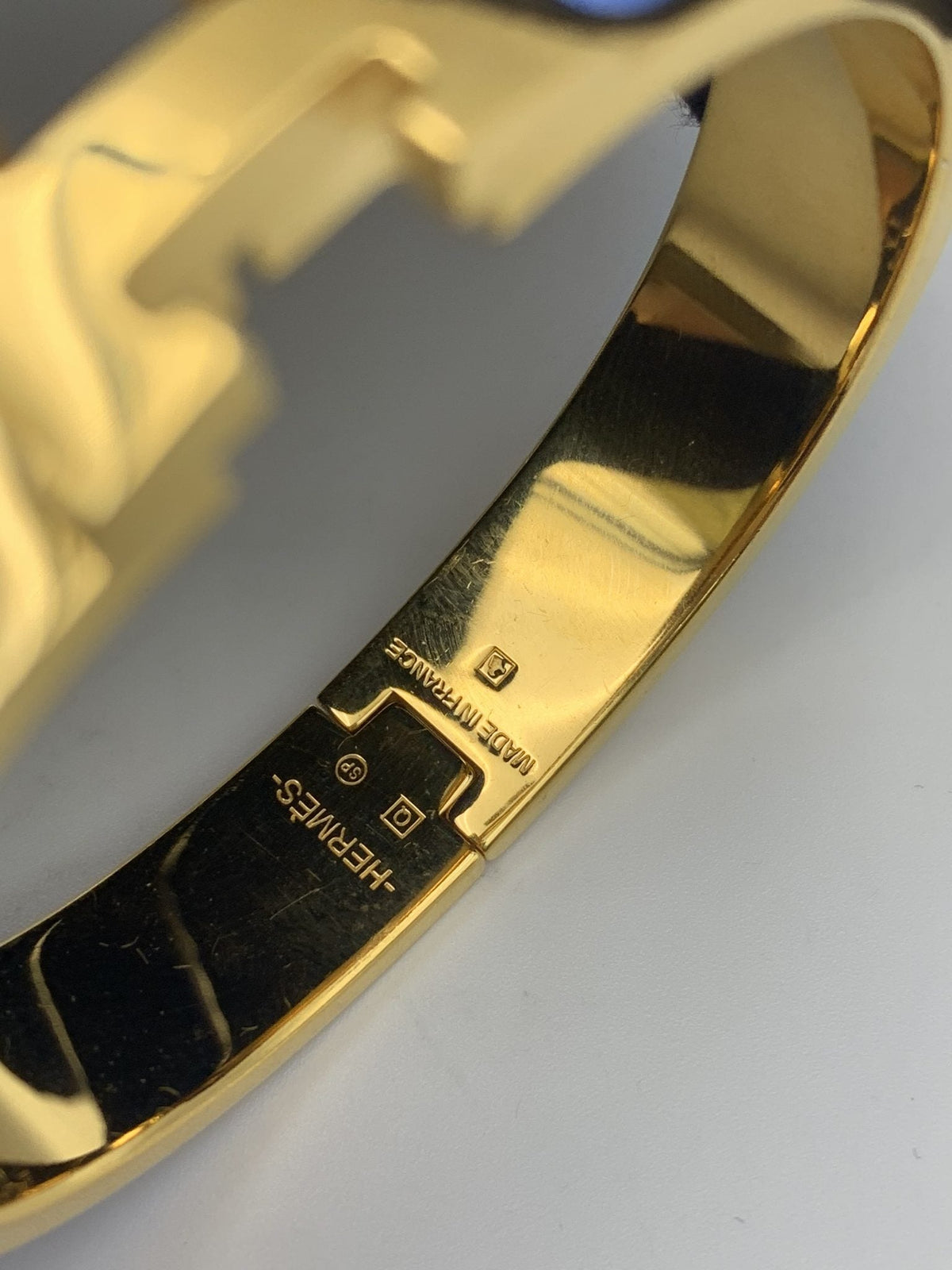 Hermes Clic H Blue Enamel Gold-Plated Bracelet PM - view 7 - item 0089012