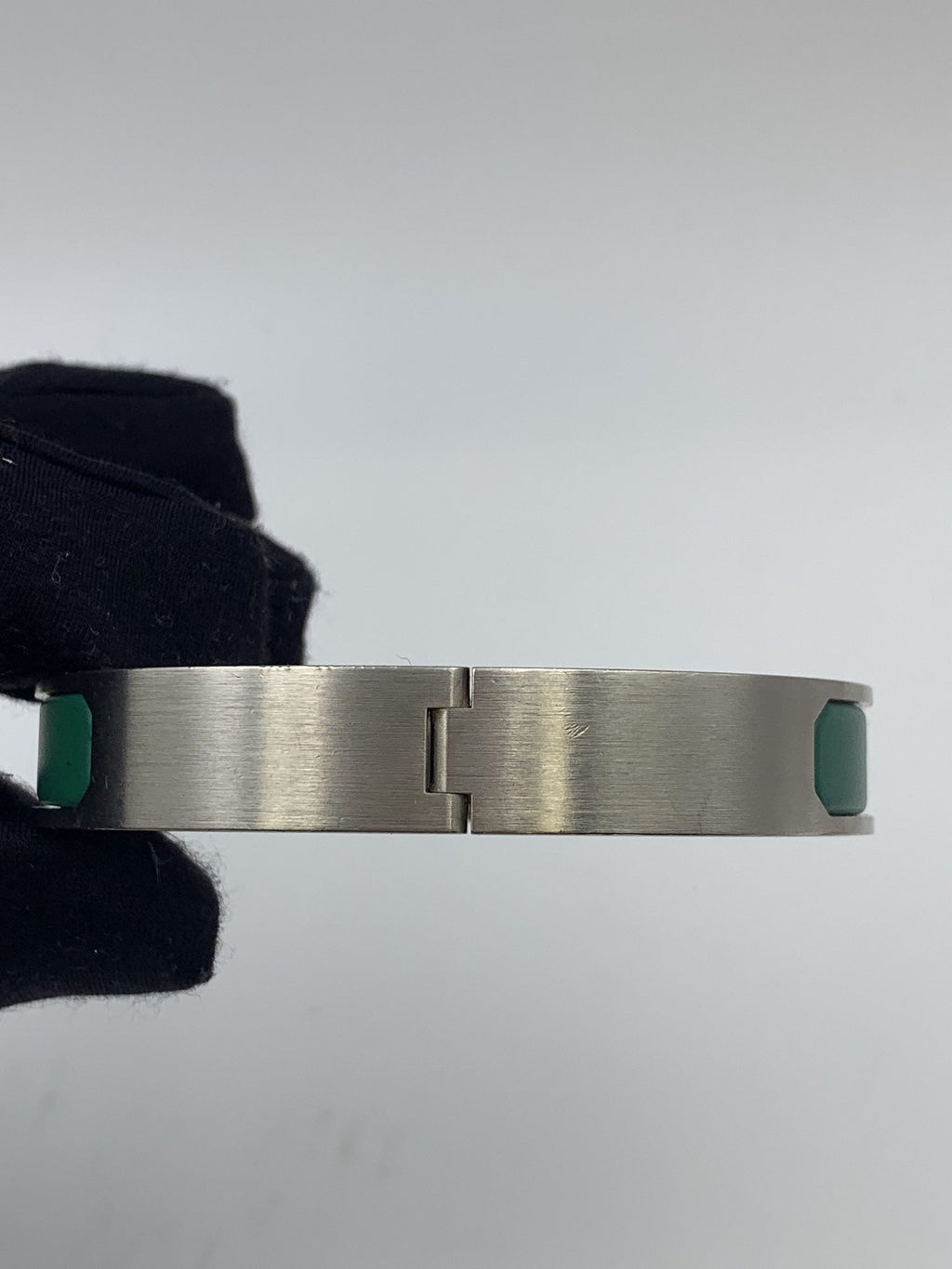 Hermes Clic H Green Enamel Palladium-Plated Bracelet - view 5 - item 0089029