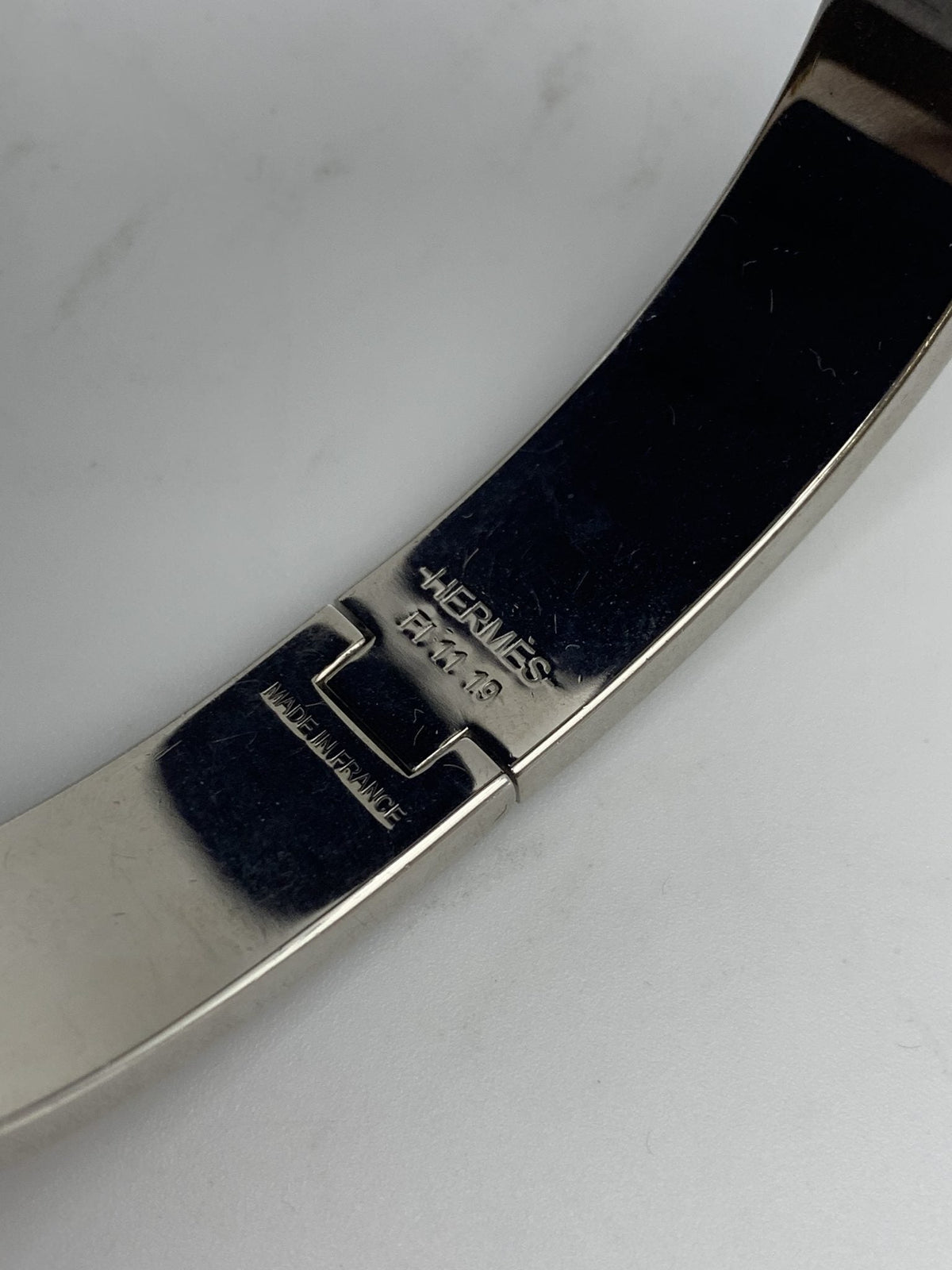 Hermes Clic H Green Enamel Palladium-Plated Bracelet - view 8 - item 0089029