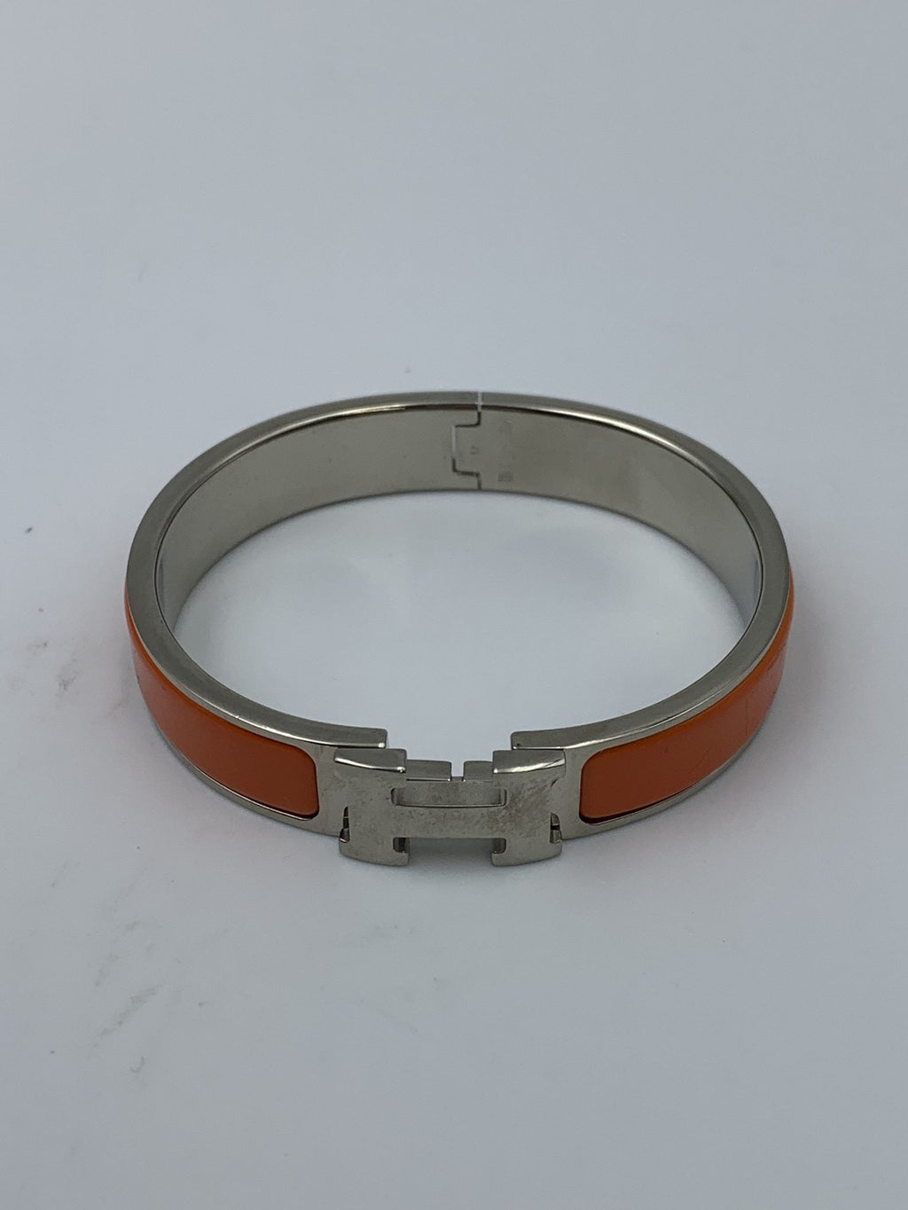 Hermes Clic H Orange Enamel Palladium-Plated Bracelet PM - view 1 - item 0089008
