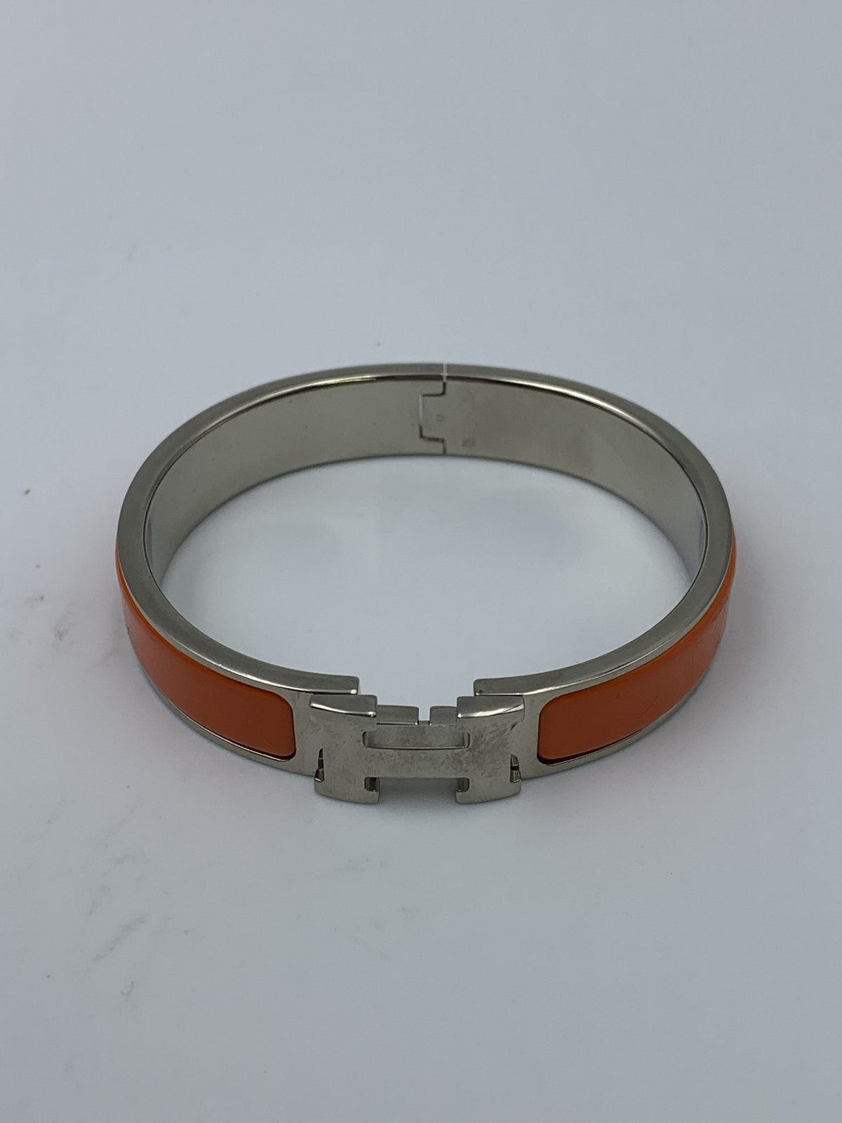 Hermes Clic H Orange Enamel Palladium-Plated Bracelet PM - view 1 - item 0089008