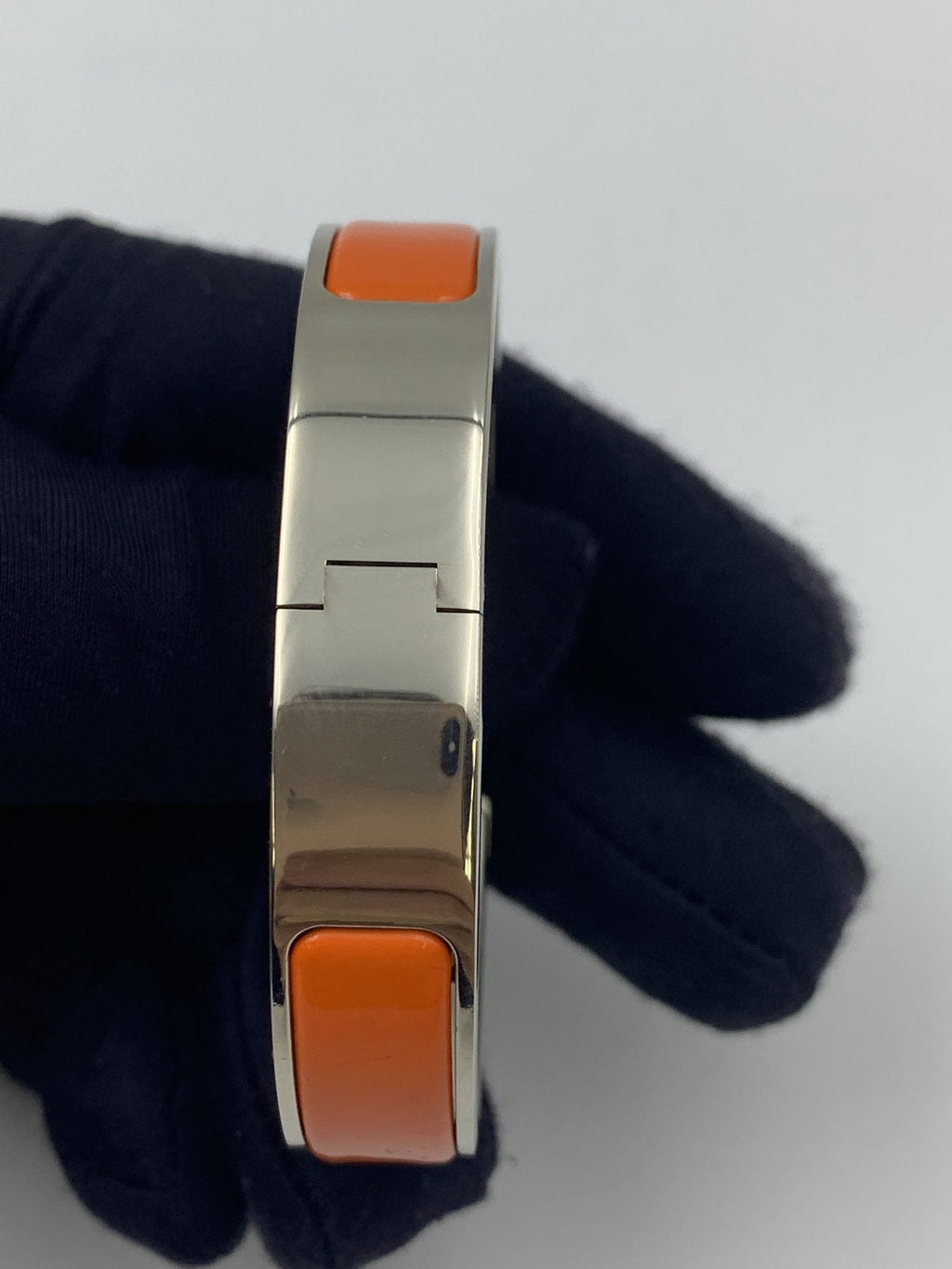 Hermes Clic H Orange Enamel Palladium-Plated Bracelet PM - view 5 - item 0089008