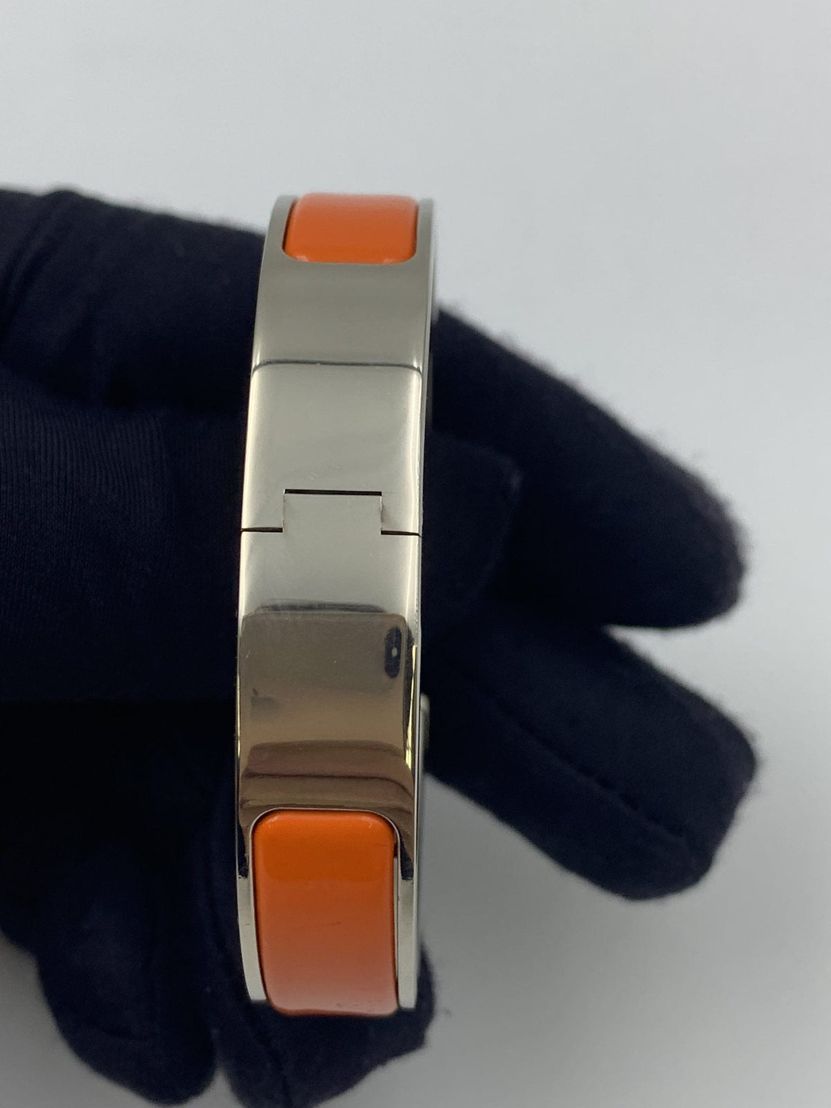 Hermes Clic H Orange Enamel Palladium-Plated Bracelet PM - view 5 - item 0089008