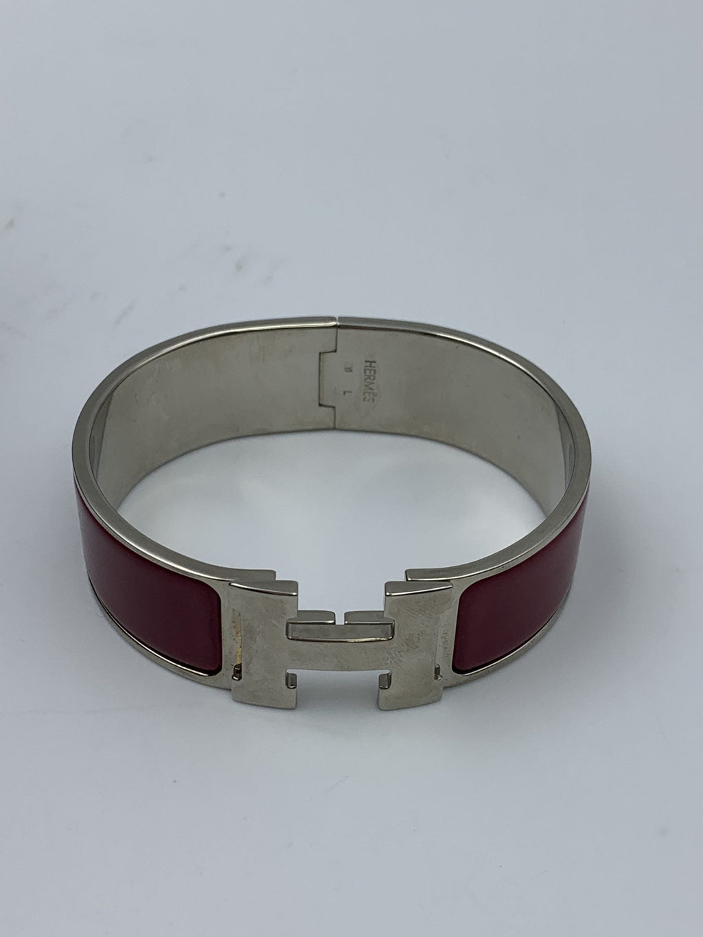 Hermes Clic H Red Enamel Palladium-Plated Bracelet - view 1 - item 0089005