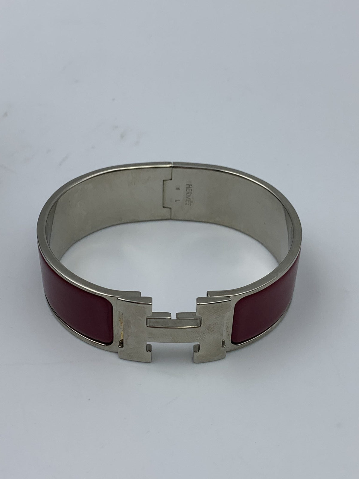 Hermes Clic H Red Enamel Palladium-Plated Bracelet - view 1 - item 0089005