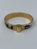 Hermes Printed Enamel Gold-Plated Hinged Bracelet - view 1 - item 0089026