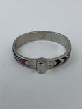 Hermes Printed Enamel Palladium-Plated Hinged Bracelet - view 1 - item 0089003