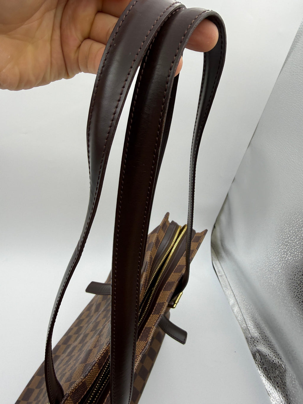 Louis Vuitton Chelsea Tote, Damier Ebene brown, stock 0197207 – shoulder straps