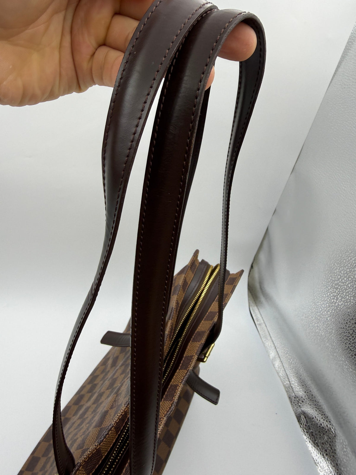 Louis Vuitton Chelsea Tote, Damier Ebene brown, stock 0197207 – shoulder straps