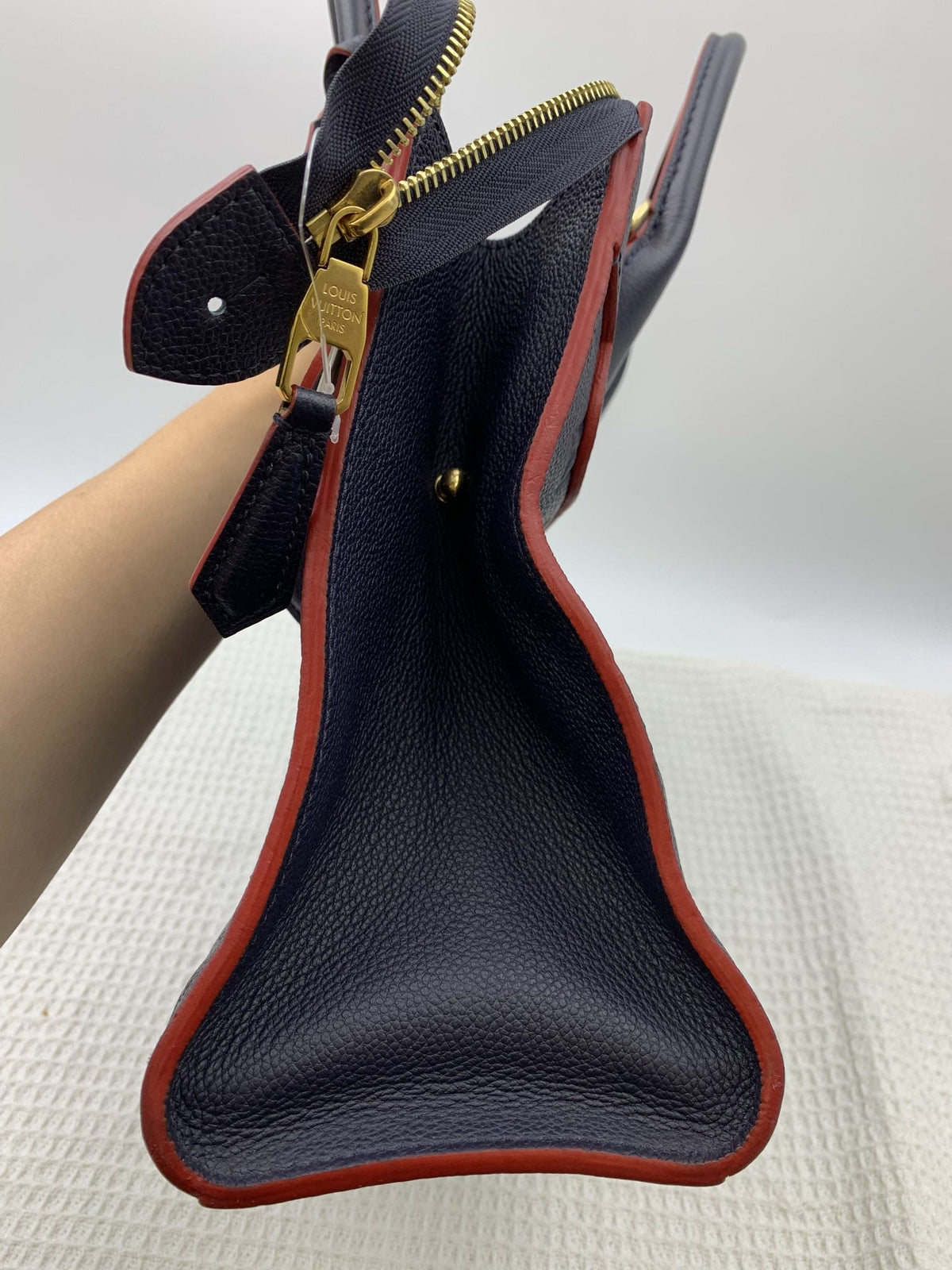 Louis Vuitton Marine Rouge Monogram Empreinte Leather Pont Neuf MM Bag - view 5 - item 0073117