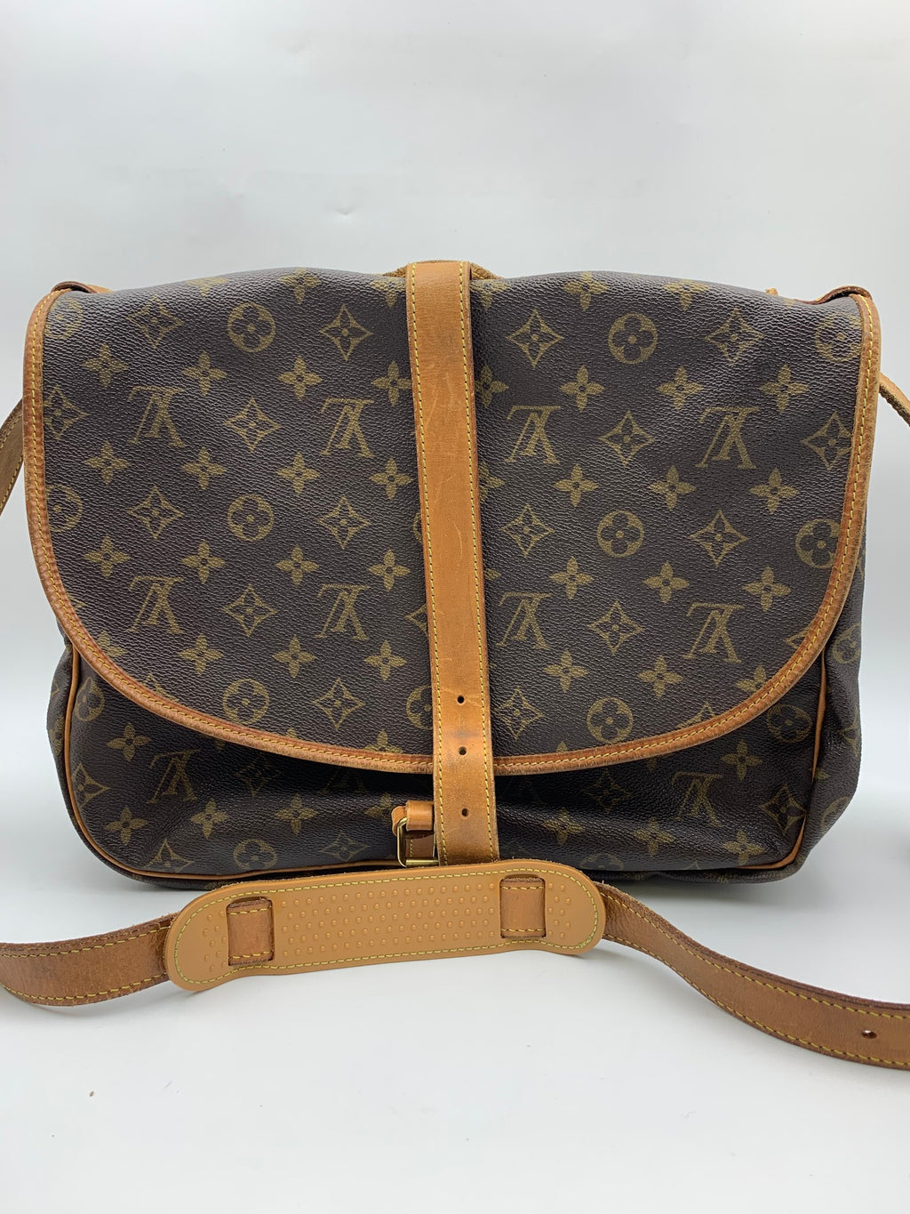 Louis Vuitton Saumur Shoulder Bag, Monogram brown, stock 1103034 – front