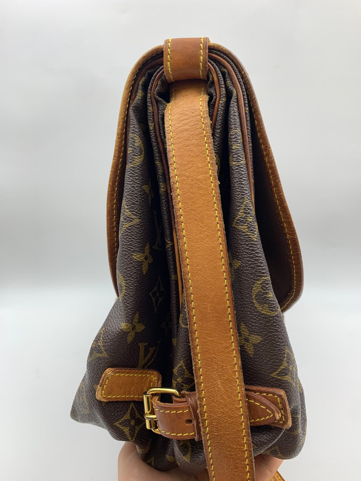 Louis Vuitton Saumur Shoulder Bag, Monogram brown, stock 1103034 – right side