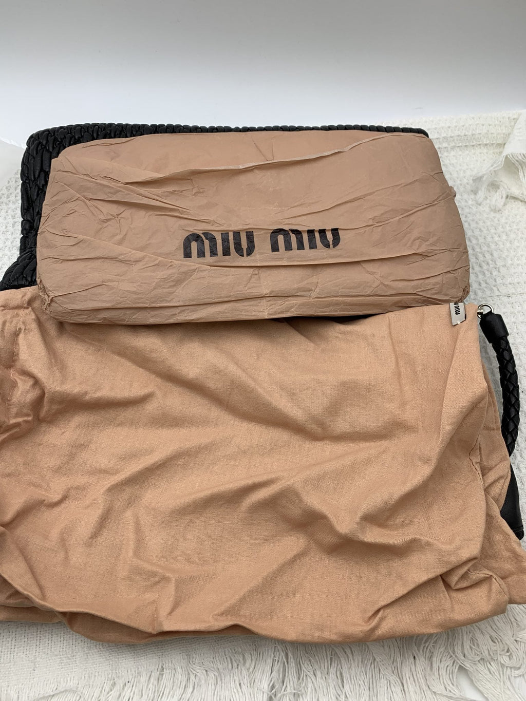 Miu Miu Matelasse Black Leather Crystal Chain Clutch - view 8 - item 0073095