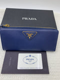 Prada Blue Saffiano Leather Zip Wallet - view 1 - item 0154004