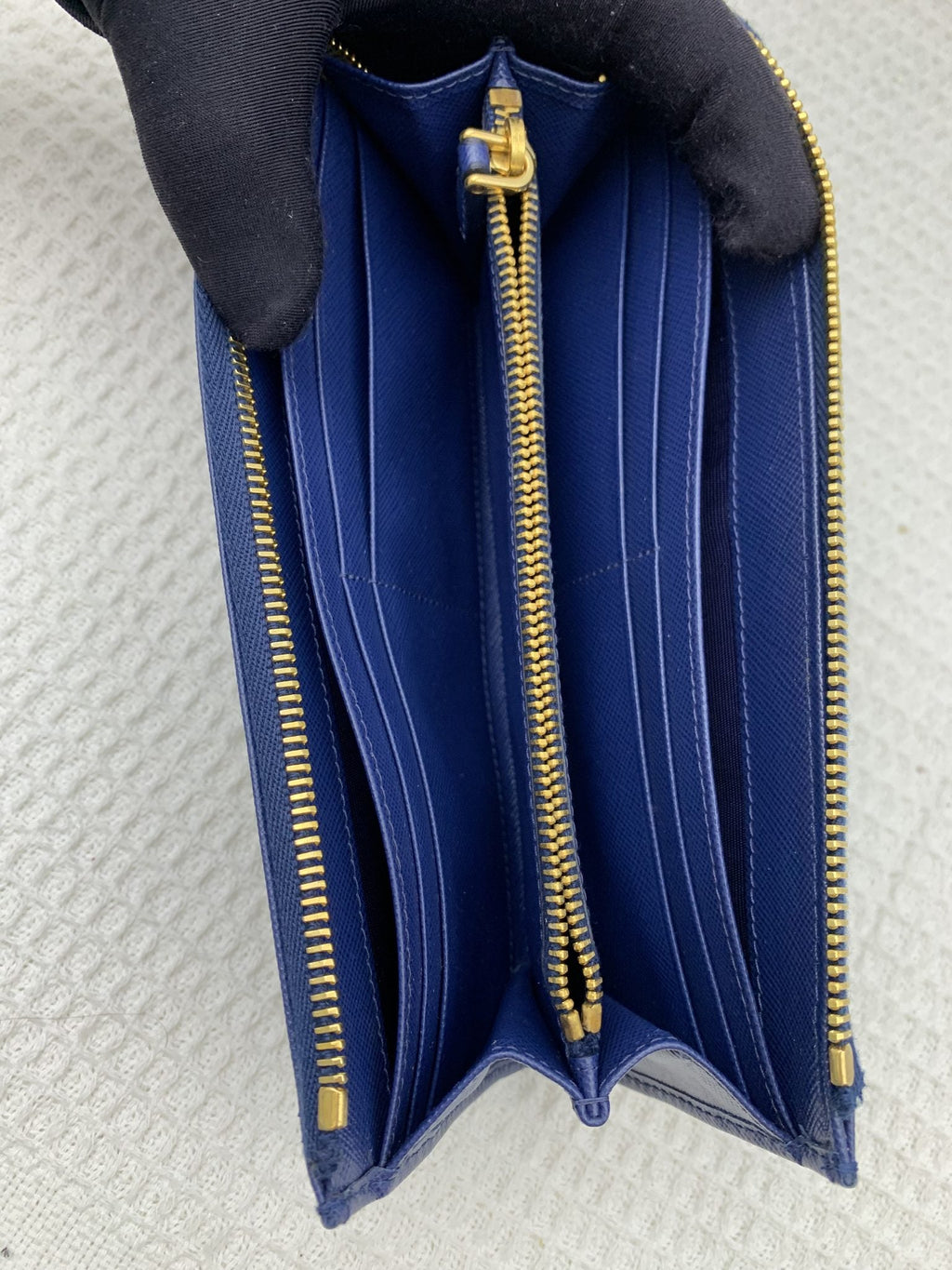 Prada Blue Saffiano Leather Zip Wallet - view 6 - item 0154004