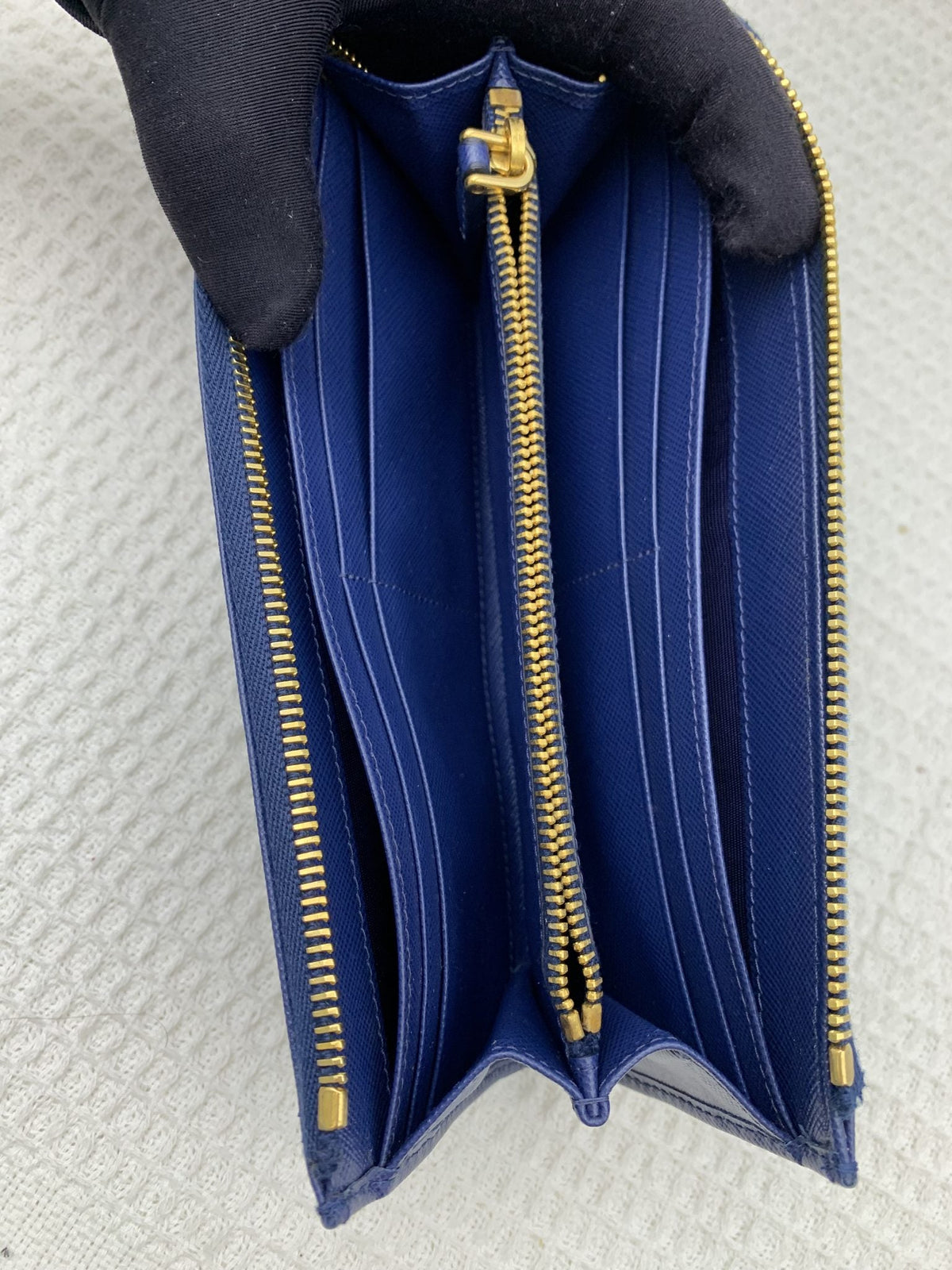 Prada Blue Saffiano Leather Zip Wallet - view 6 - item 0154004