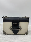 Prada Cahier White and Black Leather Shoulder Bag - view 1 - item 0073169