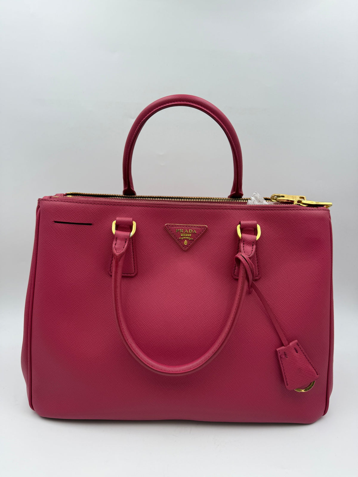 Prada Galleria Double Zip Tote, Pink, stock 0197034 – front