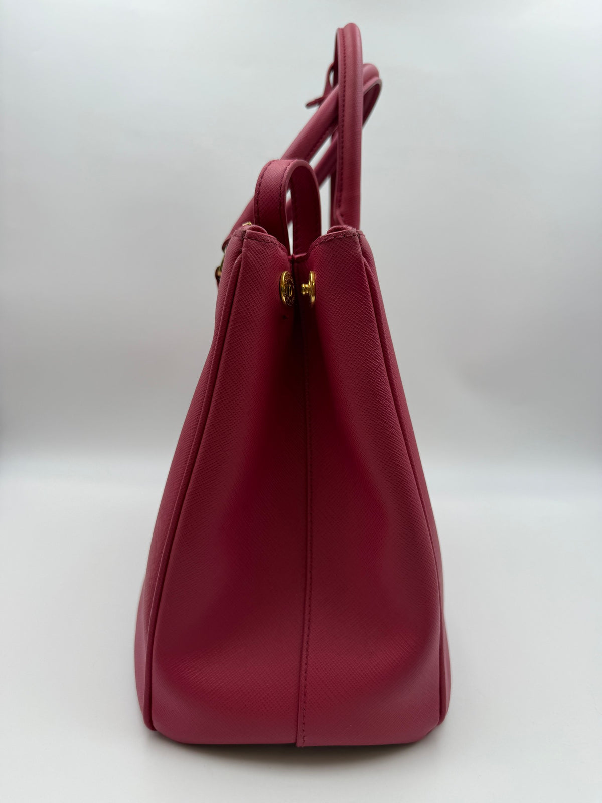 Prada Galleria Double Zip Tote, Pink, stock 0197034 – left side