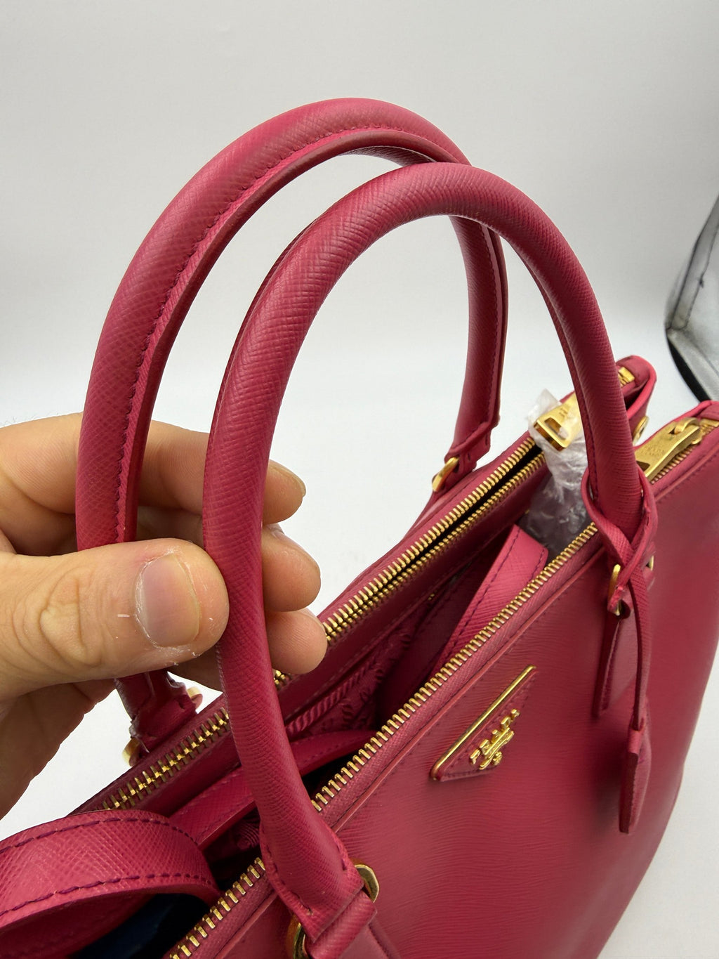 Prada Galleria Double Zip Tote, Pink, stock 0197034 – handles