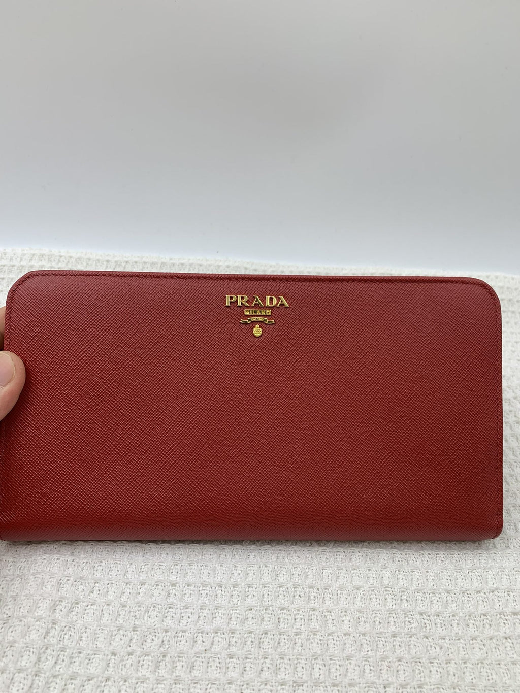 Prada Red Saffiano Leather Continental Wallet - view 1 - item 0051054