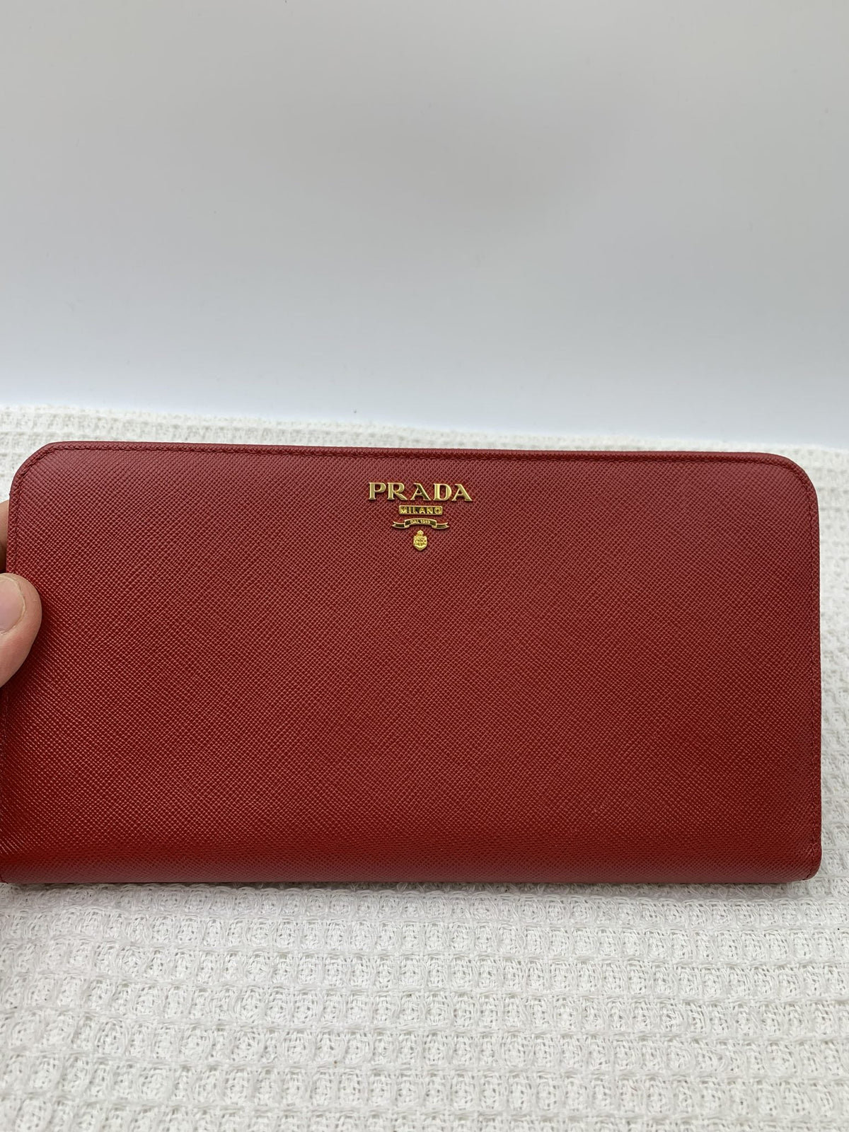 Prada Red Saffiano Leather Continental Wallet - view 1 - item 0051054