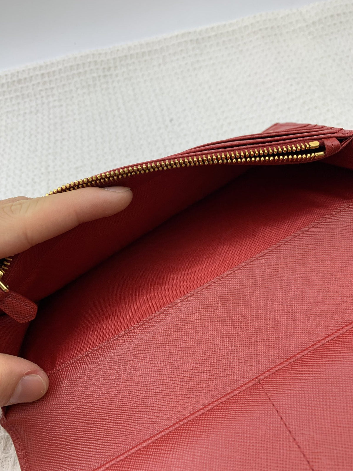 Prada Red Saffiano Leather Continental Wallet - view 6 - item 0051054