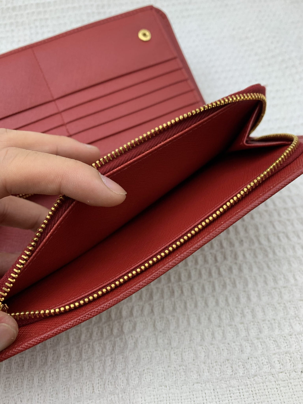 Prada Red Saffiano Leather Continental Wallet - view 7 - item 0051054