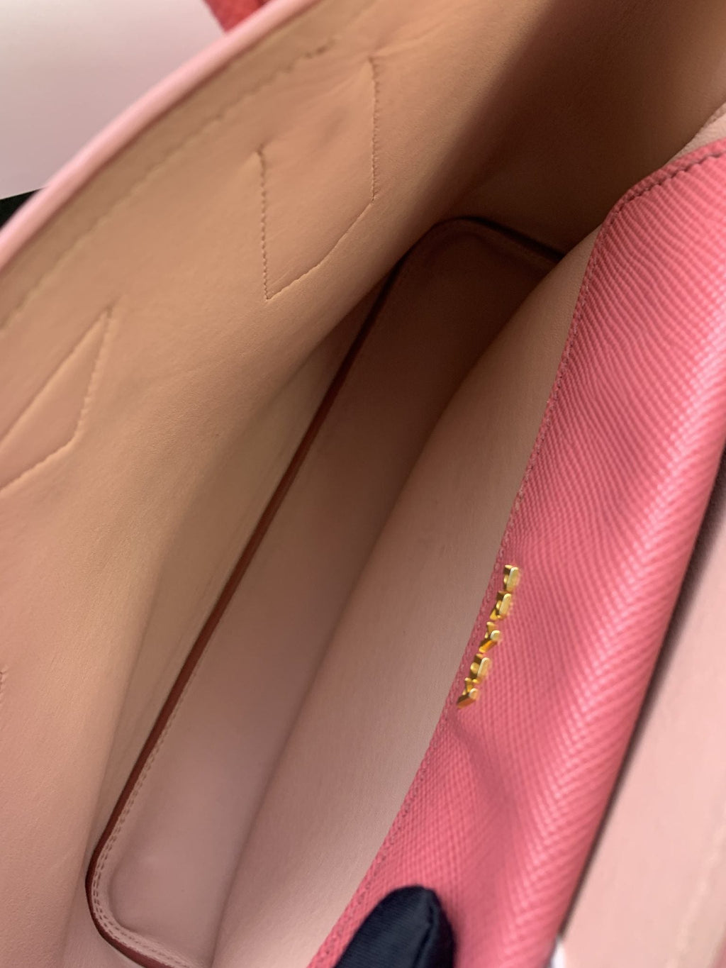 Prada Saffiano Cuir Double Tote Pink Leather Bag - view 9 - item 0073101