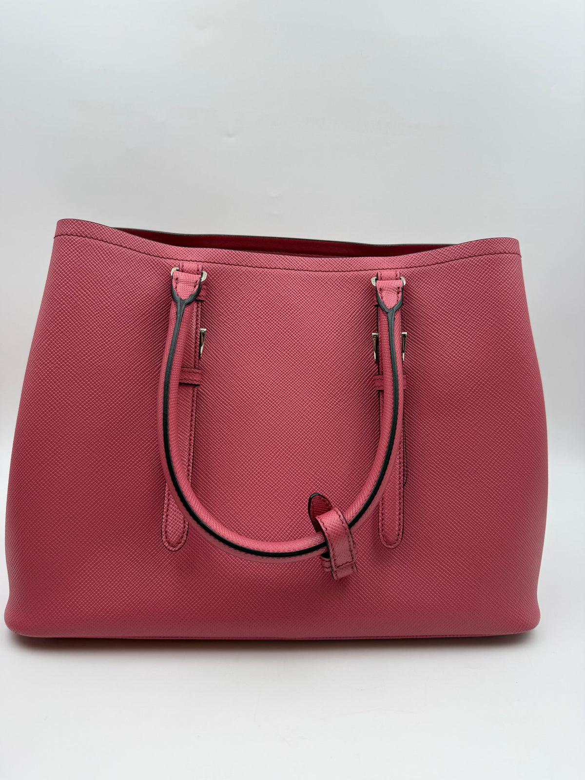 Prada Saffiano Cuir Double Tote, Pink, stock 0073098 – back