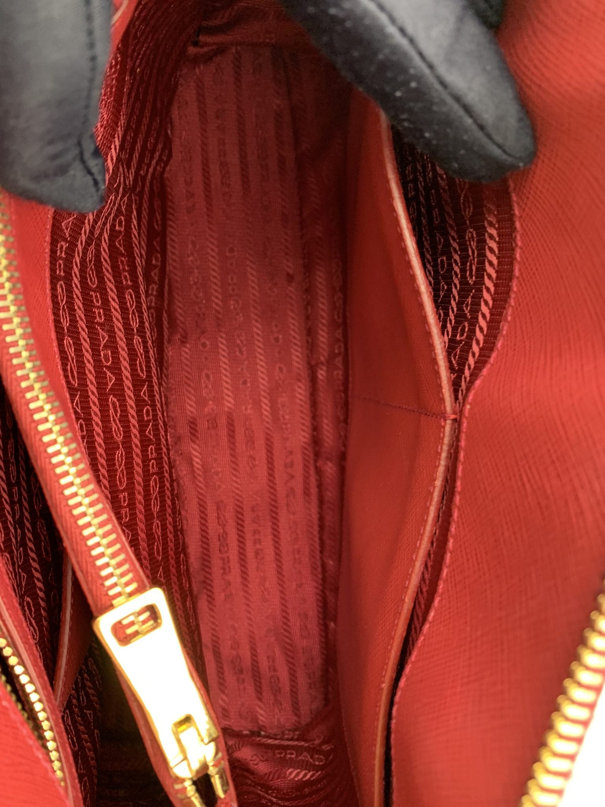 Prada Saffiano Lux Red Leather Bauletto Bag - view 8 - item 0271021
