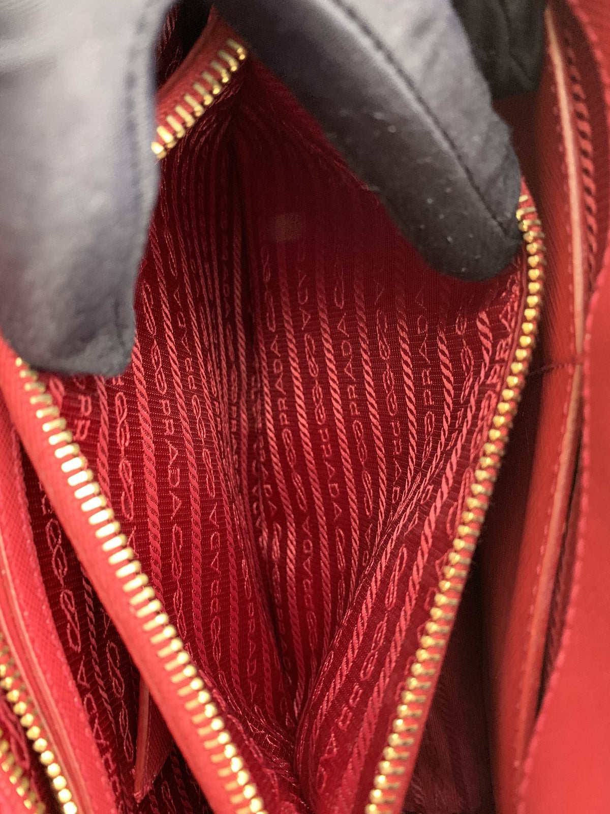 Prada Saffiano Lux Red Leather Bauletto Bag - view 9 - item 0271021