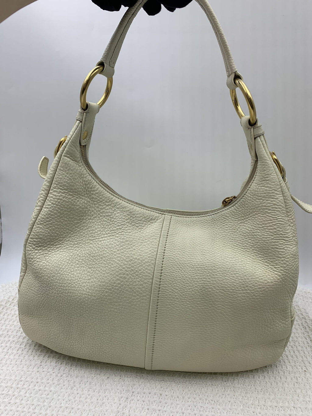 Prada Vitello Daino White Leather Hobo Bag - view 2 - item 0014071