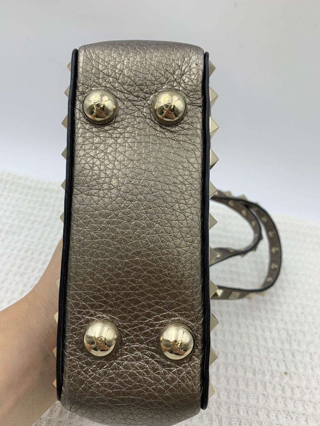 Valentino Garavani Rockstud Metallic Leather Mini Tote - view 3 - item 0137041