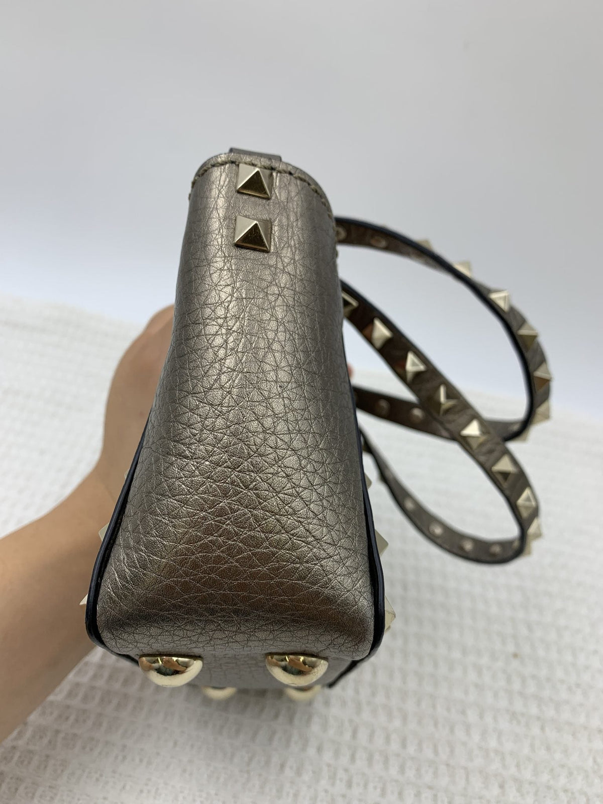 Valentino Garavani Rockstud Metallic Leather Mini Tote - view 4 - item 0137041