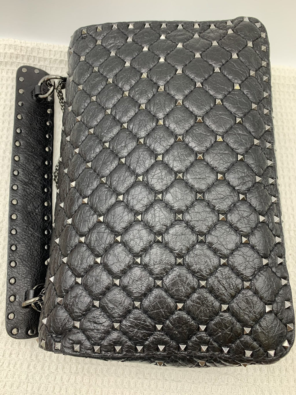 Valentino Garavani Rockstud Spike Black Leather Shoulder Bag - view 2 - item 0275063