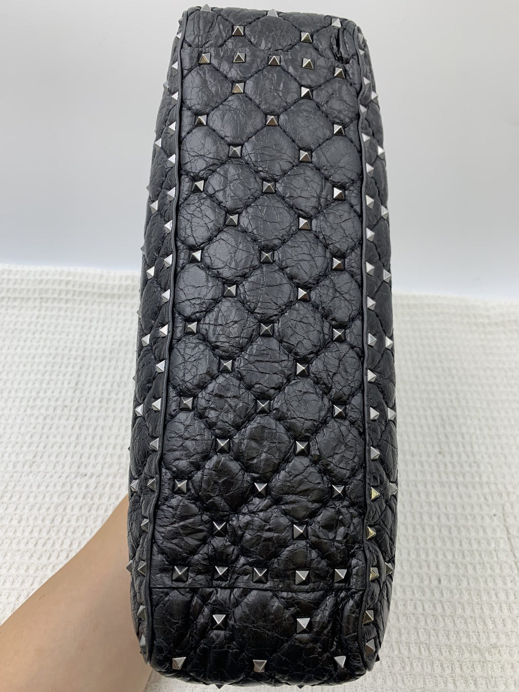 Valentino Garavani Rockstud Spike Black Leather Shoulder Bag - view 3 - item 0275063